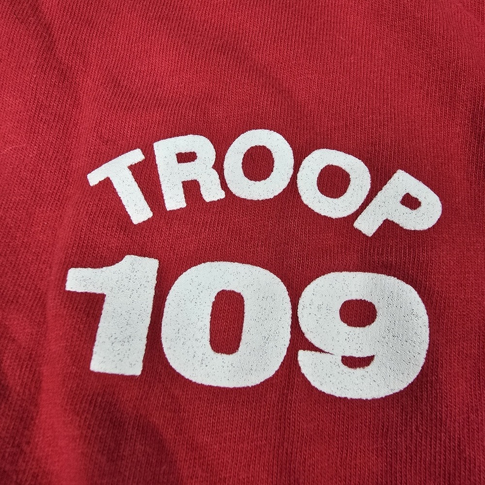 Vintage 90s Boy Scouts of America T Shirt XL Hanes Beefy T Made in USA‎ Red BSA